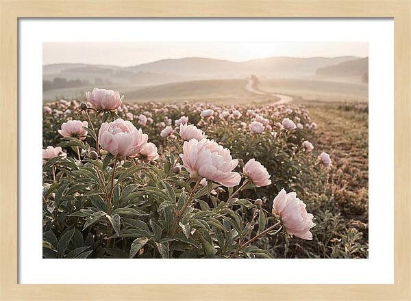 Delicate Pink Peony Blooms