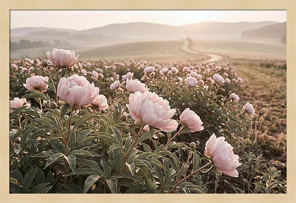 Delicate Pink Peony Blooms