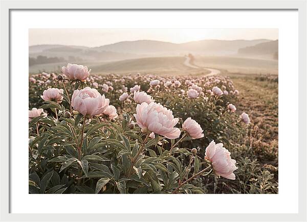 Delicate Pink Peony Blooms