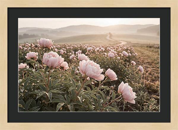 Delicate Pink Peony Blooms