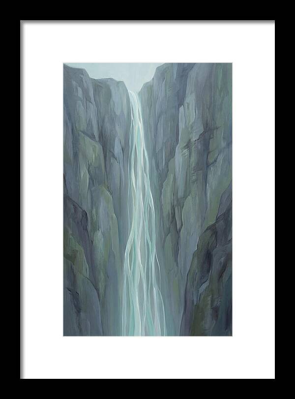 Delicate Waterfall Cascading Down Cliffs