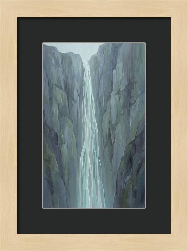 Delicate Waterfall Cascading Down Cliffs