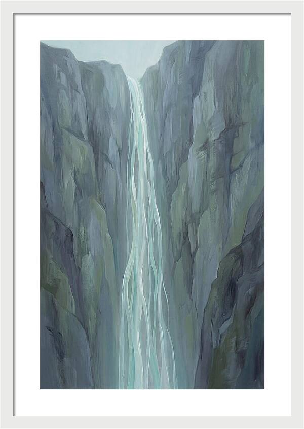 Delicate Waterfall Cascading Down Cliffs