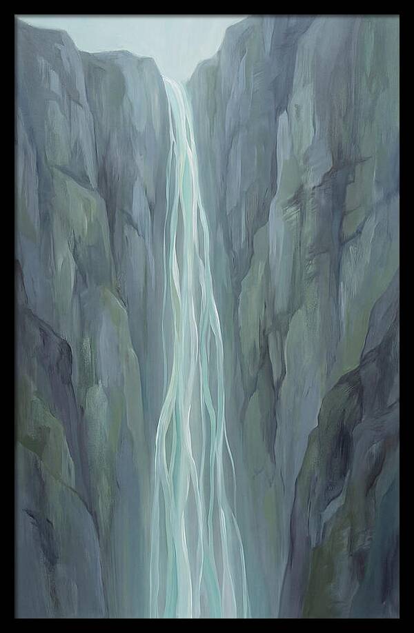 Delicate Waterfall Cascading Down Cliffs