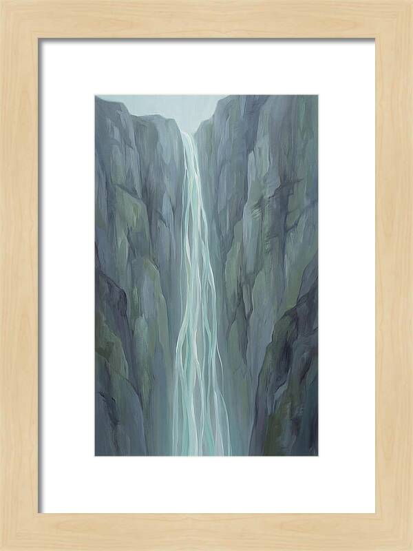 Delicate Waterfall Cascading Down Cliffs