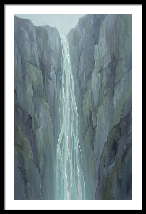 Delicate Waterfall Cascading Down Cliffs