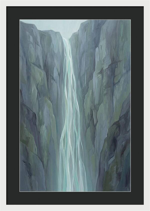 Delicate Waterfall Cascading Down Cliffs