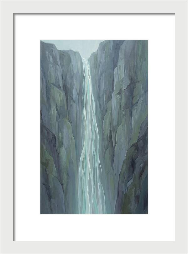 Delicate Waterfall Cascading Down Cliffs