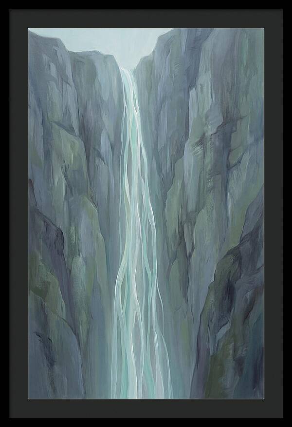 Delicate Waterfall Cascading Down Cliffs