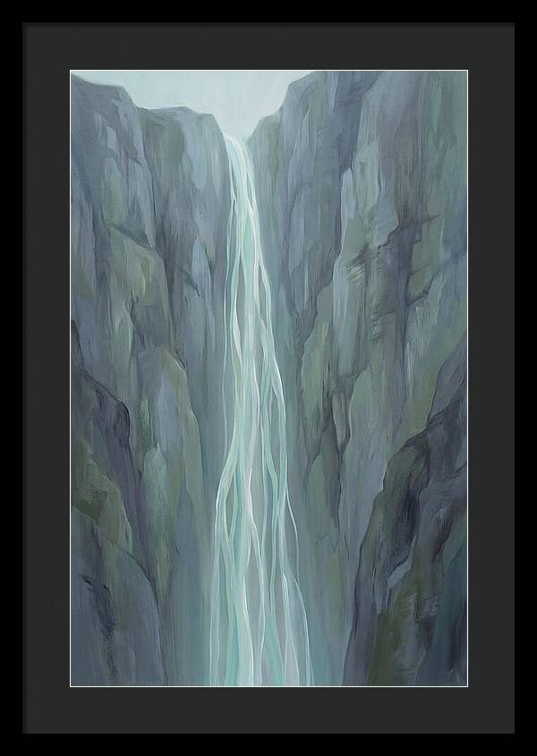 Delicate Waterfall Cascading Down Cliffs