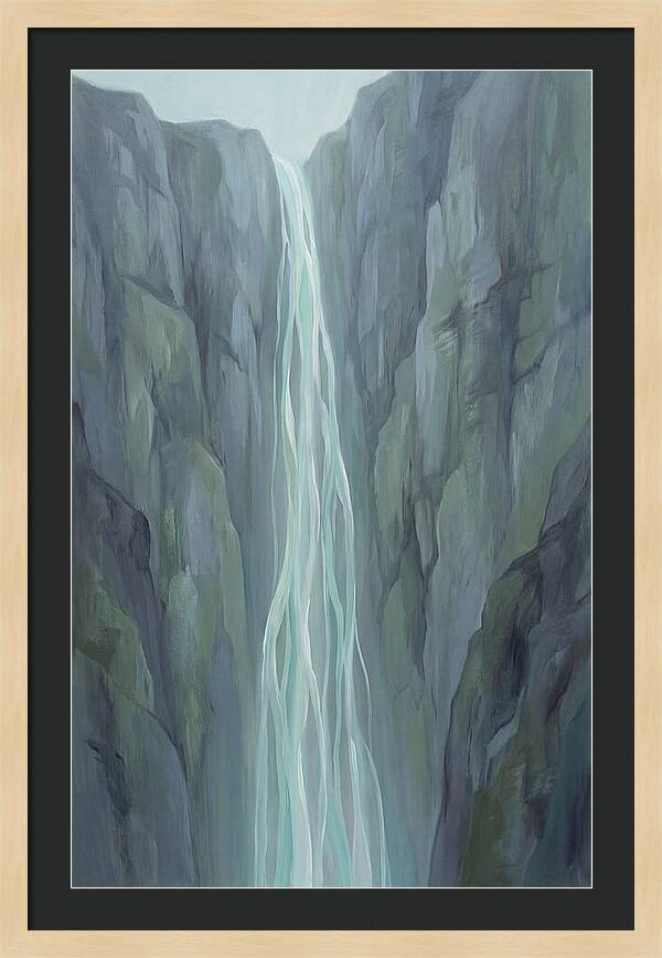 Delicate Waterfall Cascading Down Cliffs