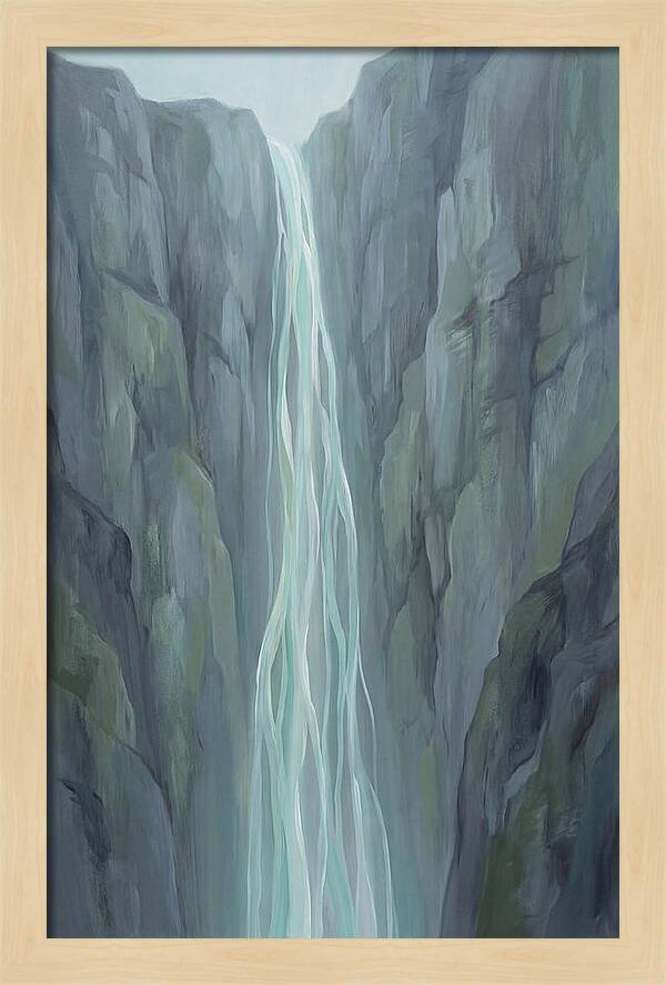 Delicate Waterfall Cascading Down Cliffs
