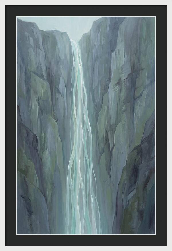 Delicate Waterfall Cascading Down Cliffs