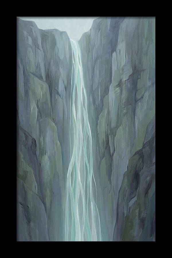 Delicate Waterfall Cascading Down Cliffs