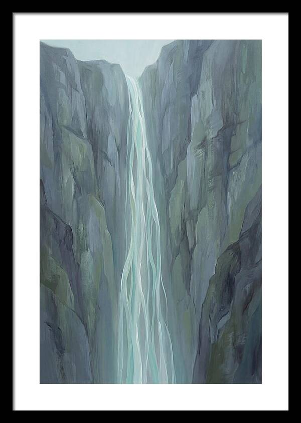 Delicate Waterfall Cascading Down Cliffs