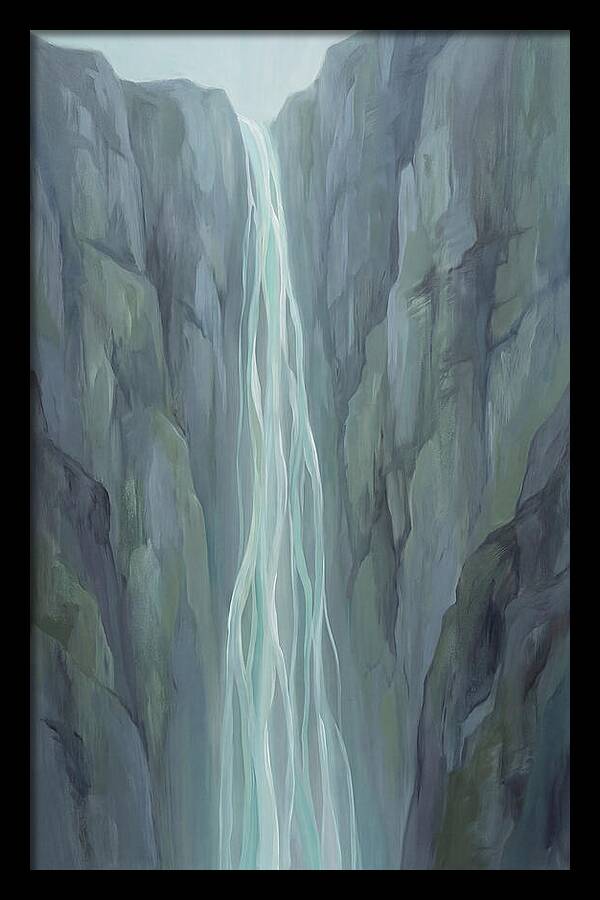 Delicate Waterfall Cascading Down Cliffs