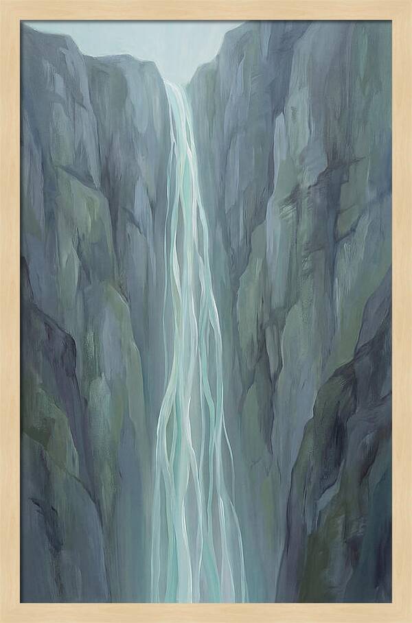 Delicate Waterfall Cascading Down Cliffs