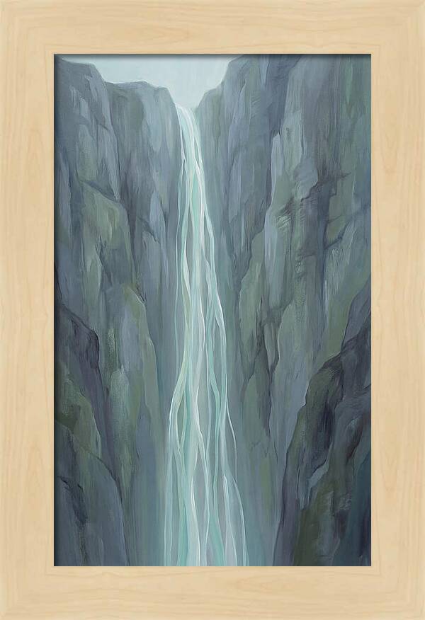 Delicate Waterfall Cascading Down Cliffs