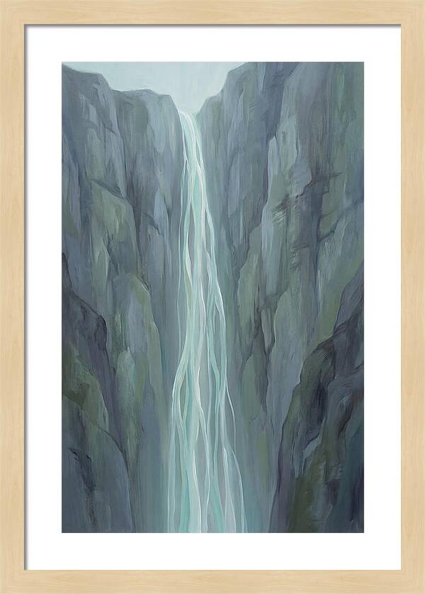 Delicate Waterfall Cascading Down Cliffs