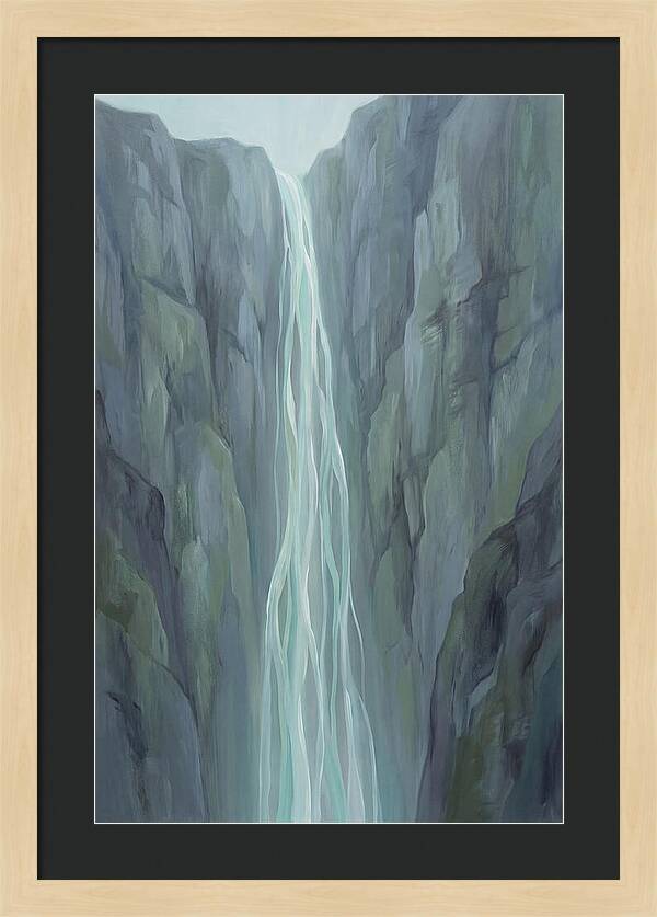 Delicate Waterfall Cascading Down Cliffs