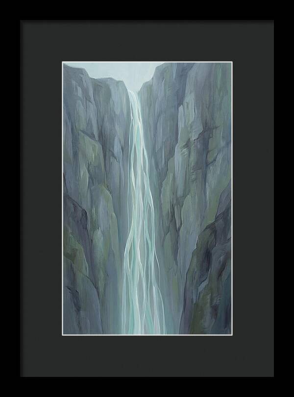 Delicate Waterfall Cascading Down Cliffs