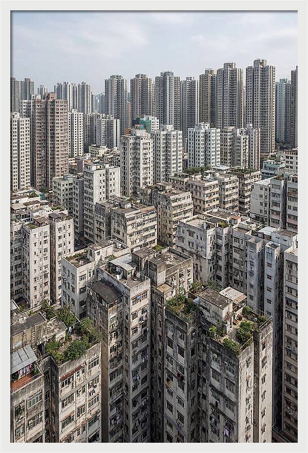 Dense Urban Landscape Of Kowloon