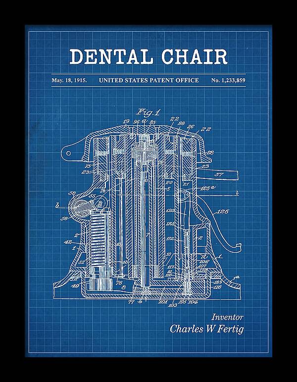 Dental Chair Blueprint Patent Us1233859a