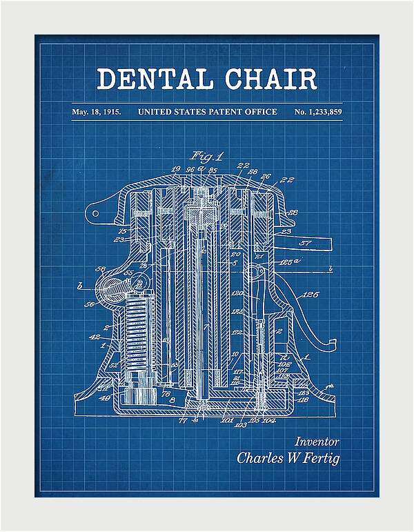 Dental Chair Blueprint Patent Us1233859a
