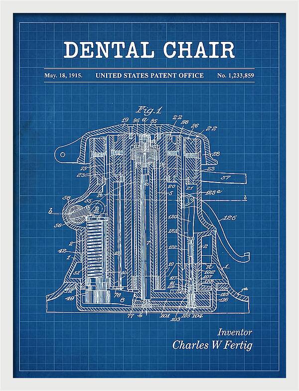 Dental Chair Blueprint Patent Us1233859a