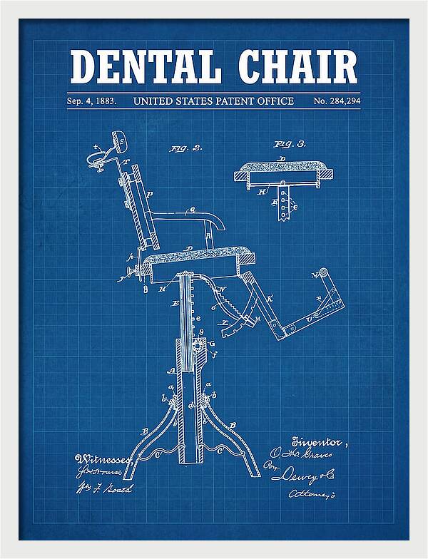 Dental Chair Blueprint Patent Us284294a