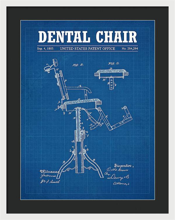 Dental Chair Blueprint Patent Us284294a