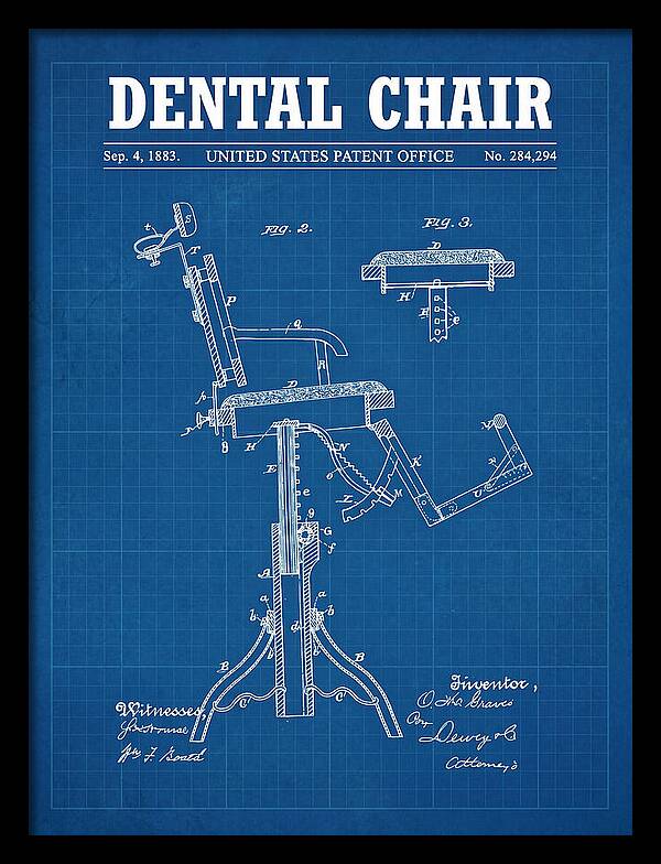 Dental Chair Blueprint Patent Us284294a