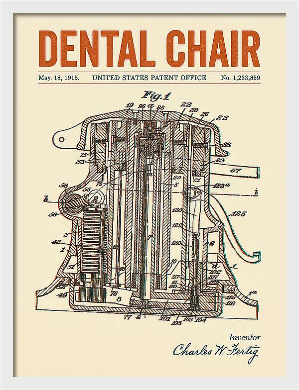 Dental Chair Retro Patent Us1233859a