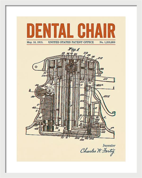 Dental Chair Retro Patent Us1233859a