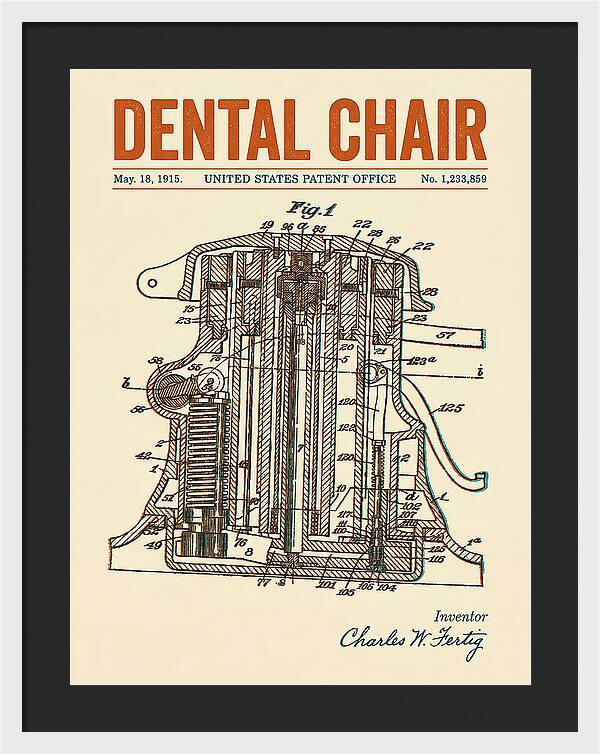 Dental Chair Retro Patent Us1233859a