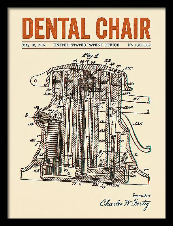 Dental Chair Retro Patent Us1233859a