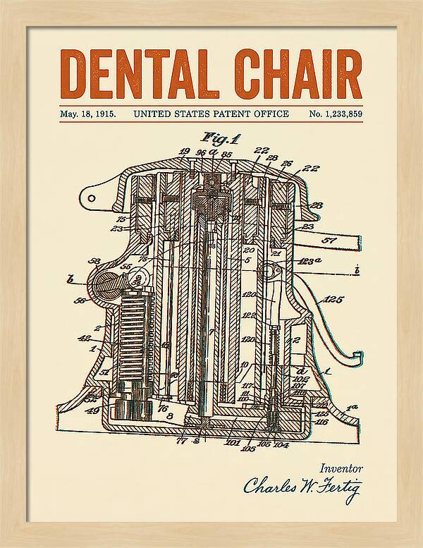 Dental Chair Retro Patent Us1233859a