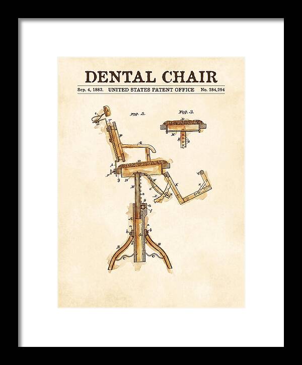 Dental Chair Watercolor Patent Us284294a