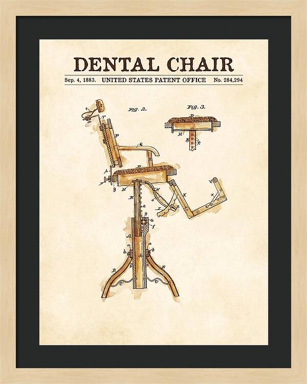 Dental Chair Watercolor Patent Us284294a