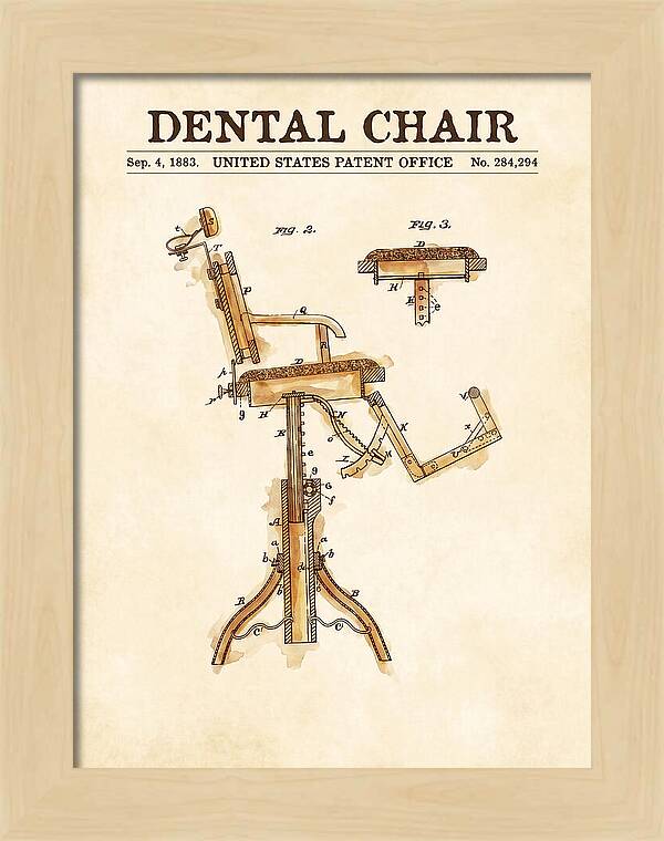 Dental Chair Watercolor Patent Us284294a