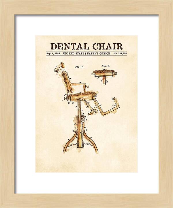 Dental Chair Watercolor Patent Us284294a