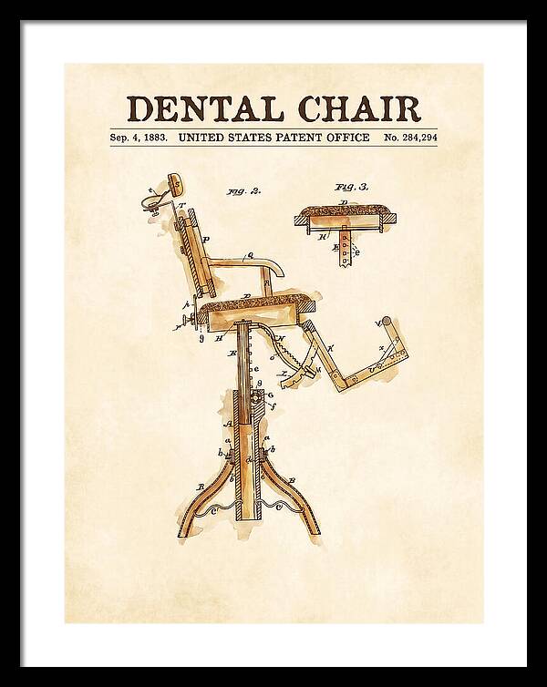 Dental Chair Watercolor Patent Us284294a