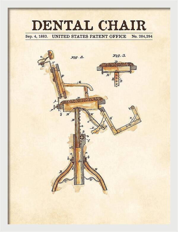 Dental Chair Watercolor Patent Us284294a