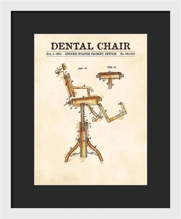 Dental Chair Watercolor Patent Us284294a
