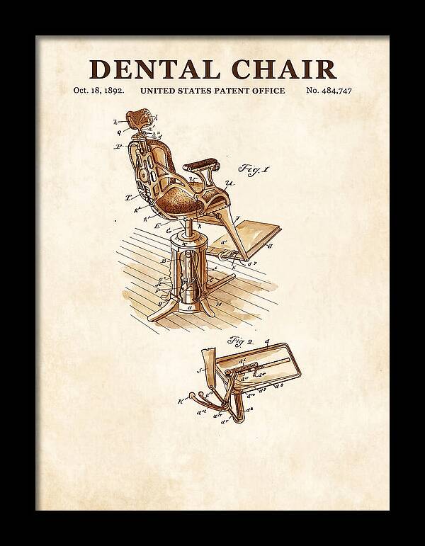 Dental Chair Watercolor Patent Us484747a
