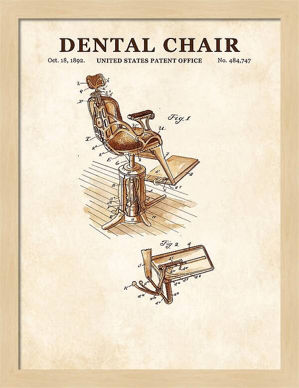 Dental Chair Watercolor Patent Us484747a