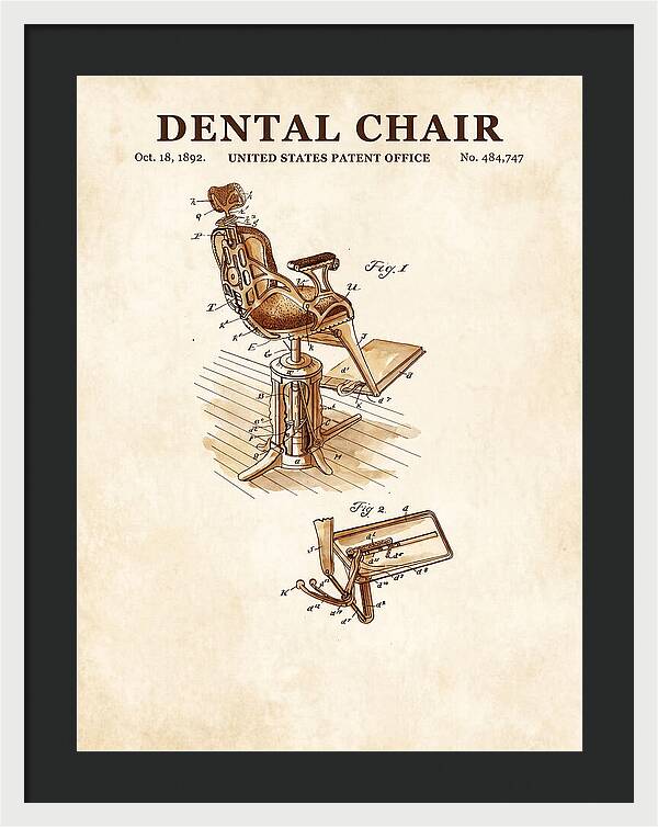 Dental Chair Watercolor Patent Us484747a