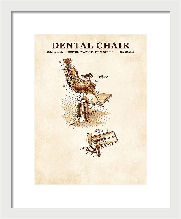 Dental Chair Watercolor Patent Us484747a