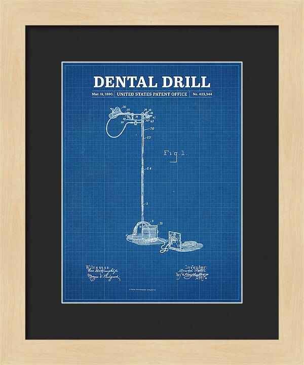 Dental Drill Blueprint Patent Us423344a