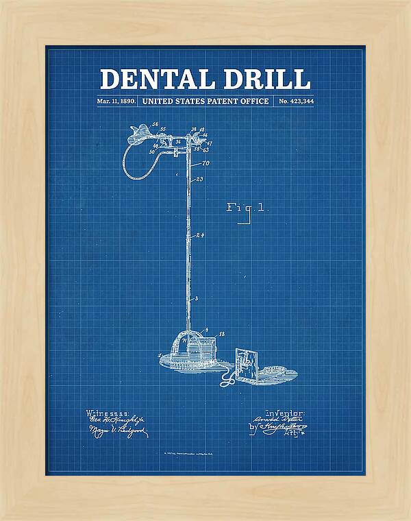 Dental Drill Blueprint Patent Us423344a